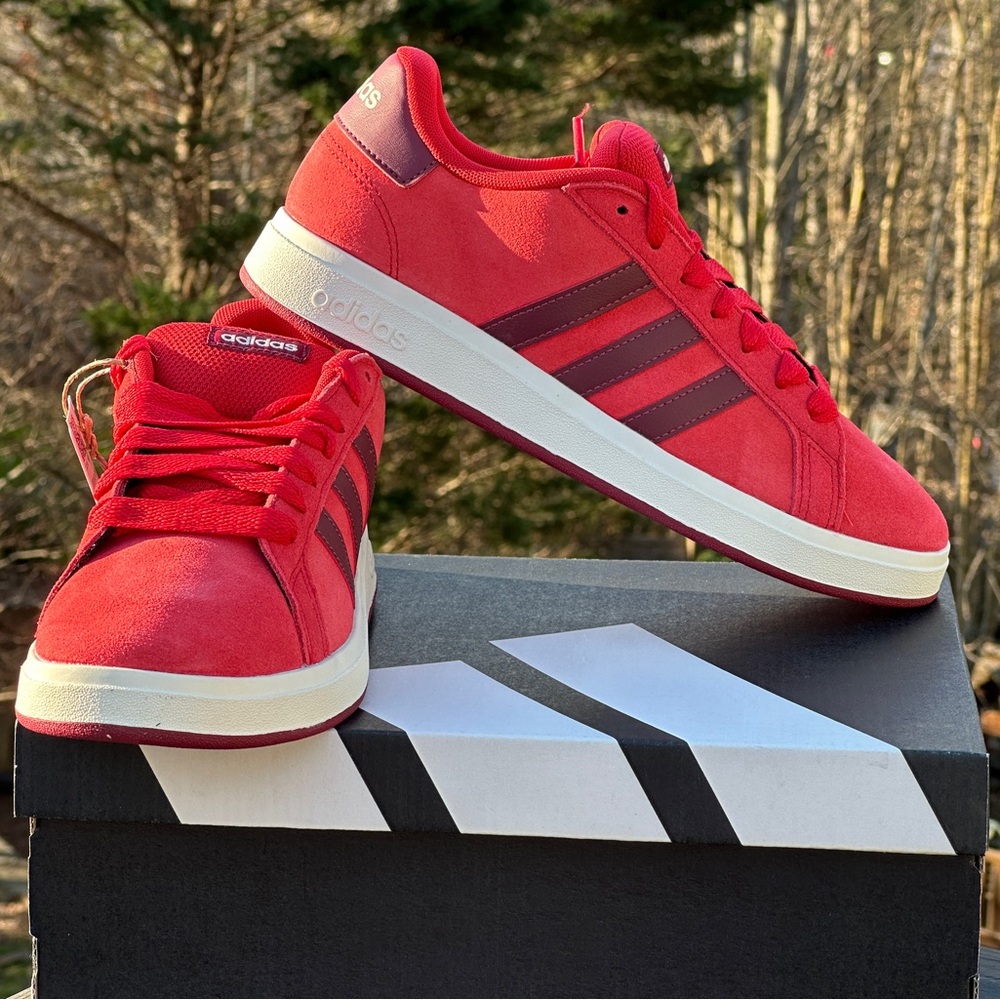 Adidas Grand Court 00s Red Low Casual Sneaker Unisex Youth GS 4Y | 5Y | 6Y NEW